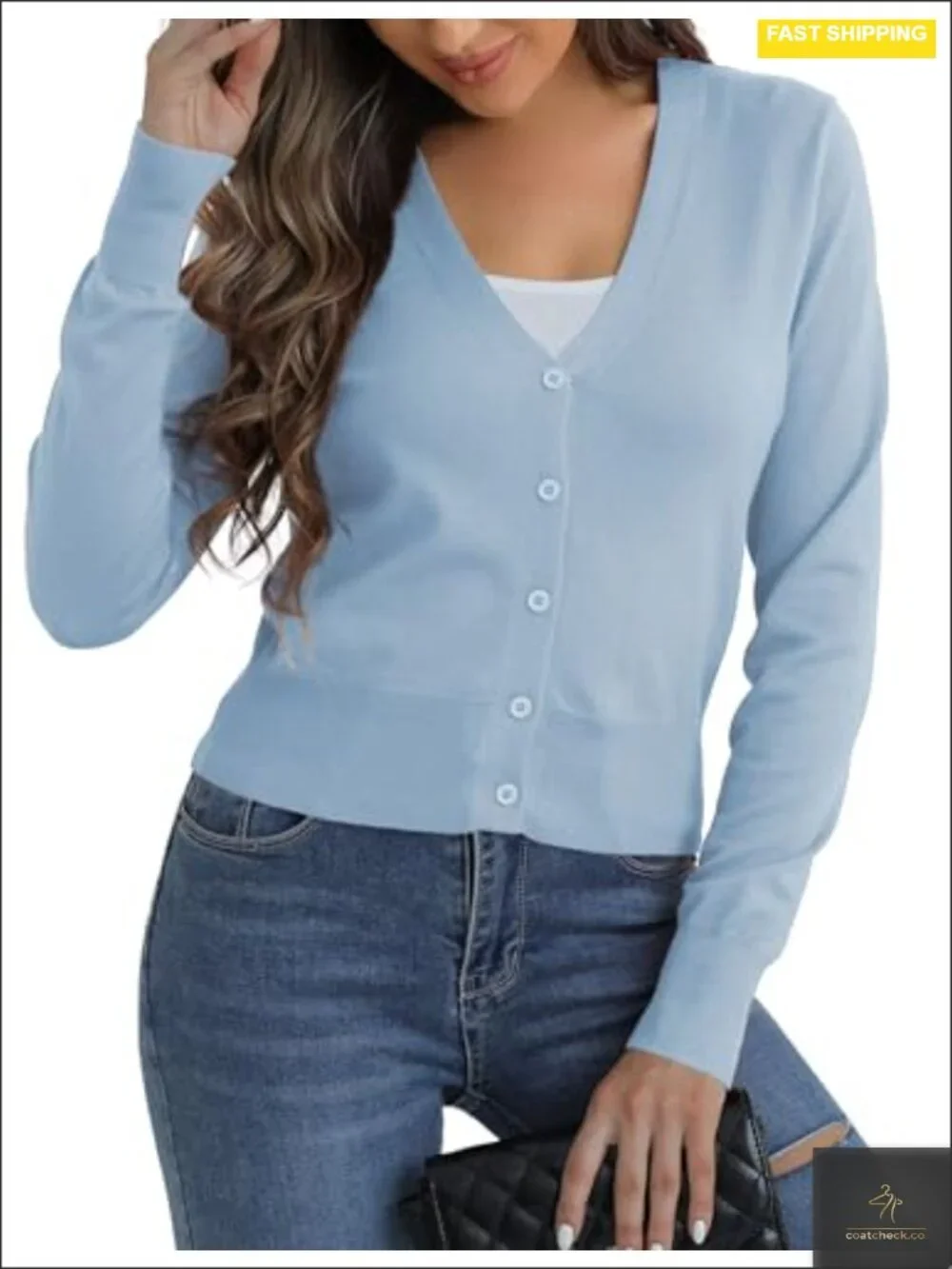 Lightweight Cropped Cardigan Sweater Button Down Open Front Bolero Shrug V-Neck